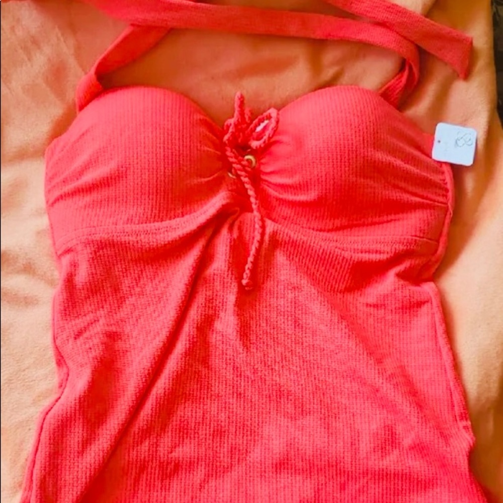 Jessica Simpson Coral Tankini Set